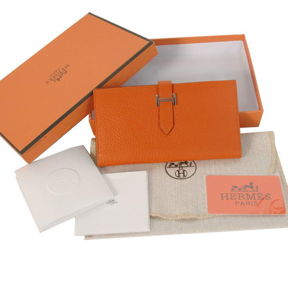 Cheap Fake Hermes Bearn Japonaise Bi-Fold Wallets H208 Orange - Click Image to Close